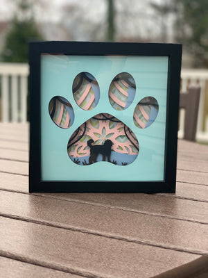 Custom Pet 3D Paw Layered Mandala