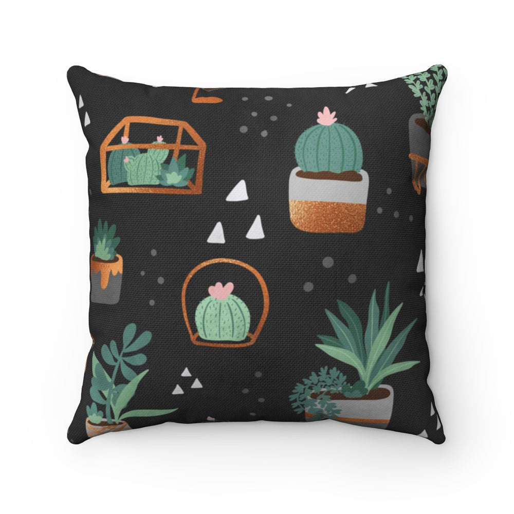 All The Plants Black Pillow