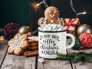 Coffee & Christmas Cheer Enamel Camping Mug
