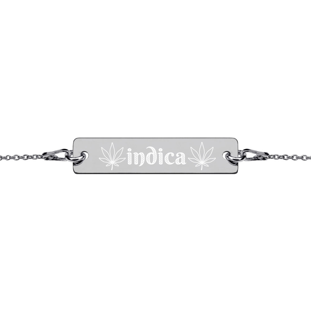 Indica Forever Engraved Bar Chain Bracelet