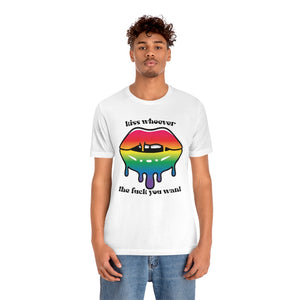 Kiss Whoever the Fuck You Want LGBTQIA2+ Jersey Short Sleeve Tee