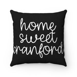 Home Sweet Cranford Black Throw Pillow