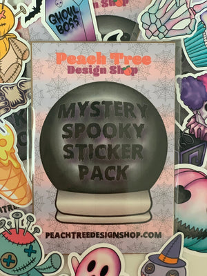 Mystery Spooky Sticker Pack, Ghost Stickers, Halloween Flair, Creepy Water bottle sticker, pastel goth, creepy sticker, pastelloween