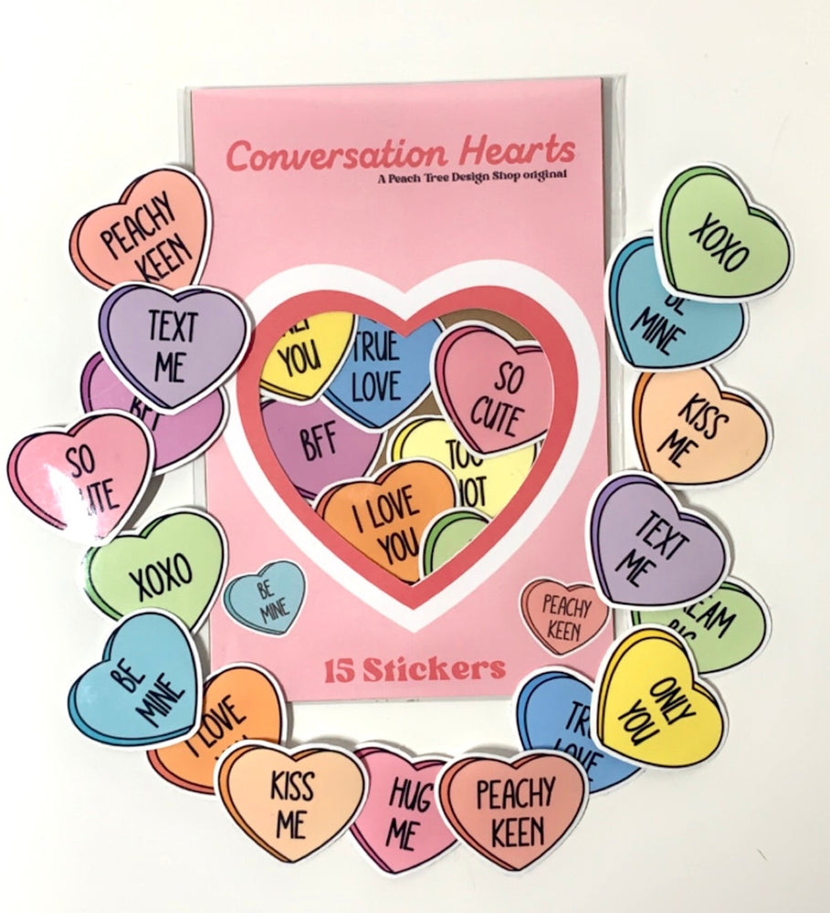 Conversation Candy Hearts, Valentine's Day Sticker Pack, Cute Mini BFF Gift, Present Ideas for Friend, Valentine's gift for adults and teens