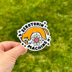Serotonin Machine Sticker, Cat Lover Present, Cat Mom Antidepressant, Self Care, Cute Mental Health Stickers, Cat Sticker for Water Bottle