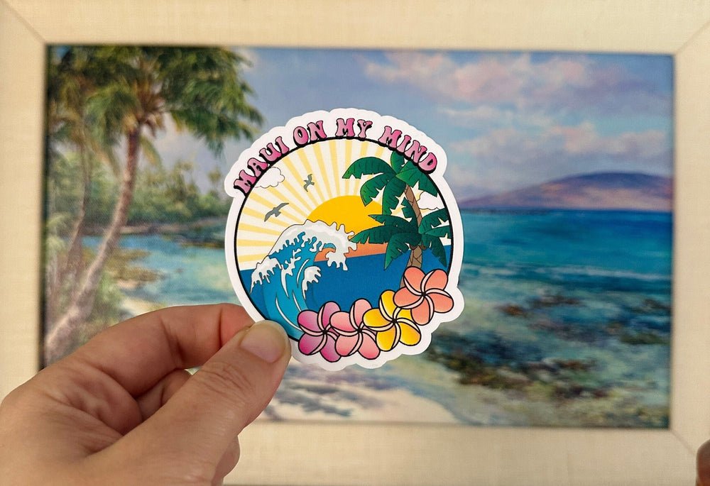 
            
                Load image into Gallery viewer, Lahaina Strong (All Proceeds Donated to Maui Fire Relief), Maui Strong, Maui Fundraiser, Lahaina Art, Banyan Tree, Lahaina, Hawaii sticker
            
        