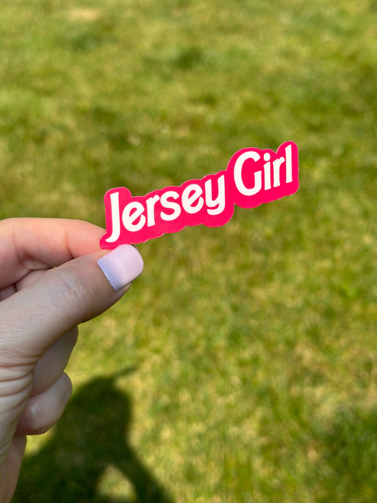 
            
                Load image into Gallery viewer, Jersey Girl sticker, Cute NJ gifts, Fun 80s style stickers, New Jersey gifts, Jersey Shore, Jersey Girls, Pink Girly Sticker, NJ Mom
            
        