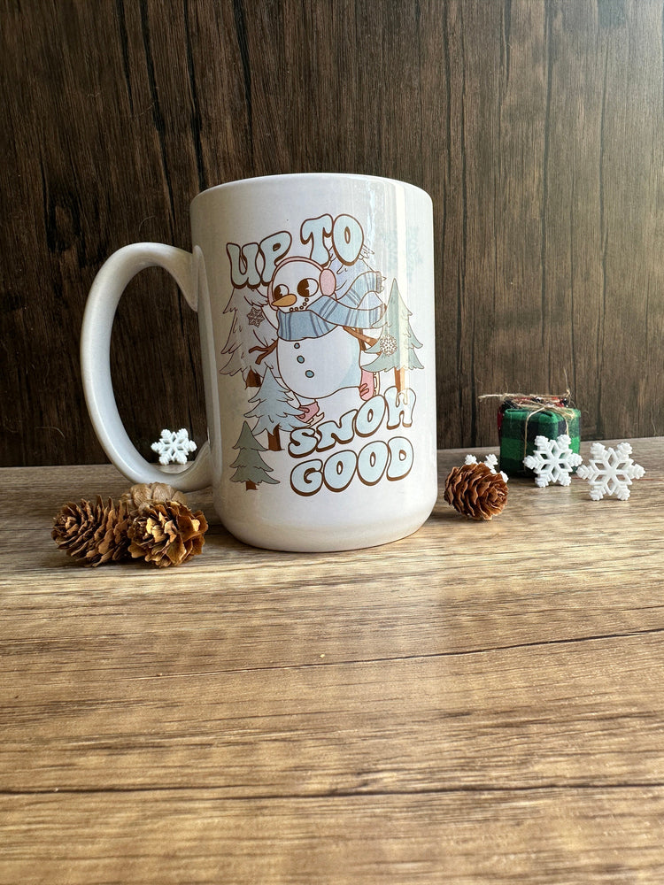 Holiday Mug Gift, Christmas gift idea, Hanukkah present, snowman mug, cute office gifts, Retro Christmas mug, white elephant gift, Funny Mug