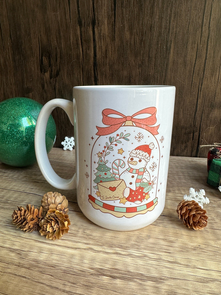 Snowman Mug Gift, Christmas gift, Snowglobe mug, Secret Santa Gift, Retro Christmas mug, Cute Christmas mug, Classic Christmas mug, Xmas