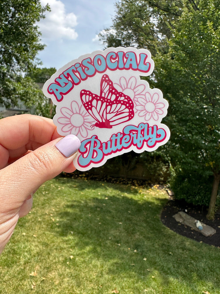 Antisocial Butterfly, Introvert sticker, Funny introvert sticker, Ew People, Laptop Sticker, Anti Social Club, Tumbler Decal, Sarcastic