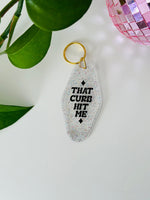 That Curb Hit Me, Cute Funny Keychain, New Car Gift, Retro Motel, New Driver Keychain, Gifts for friends, Car Key Tag, Hot girls hit curbs