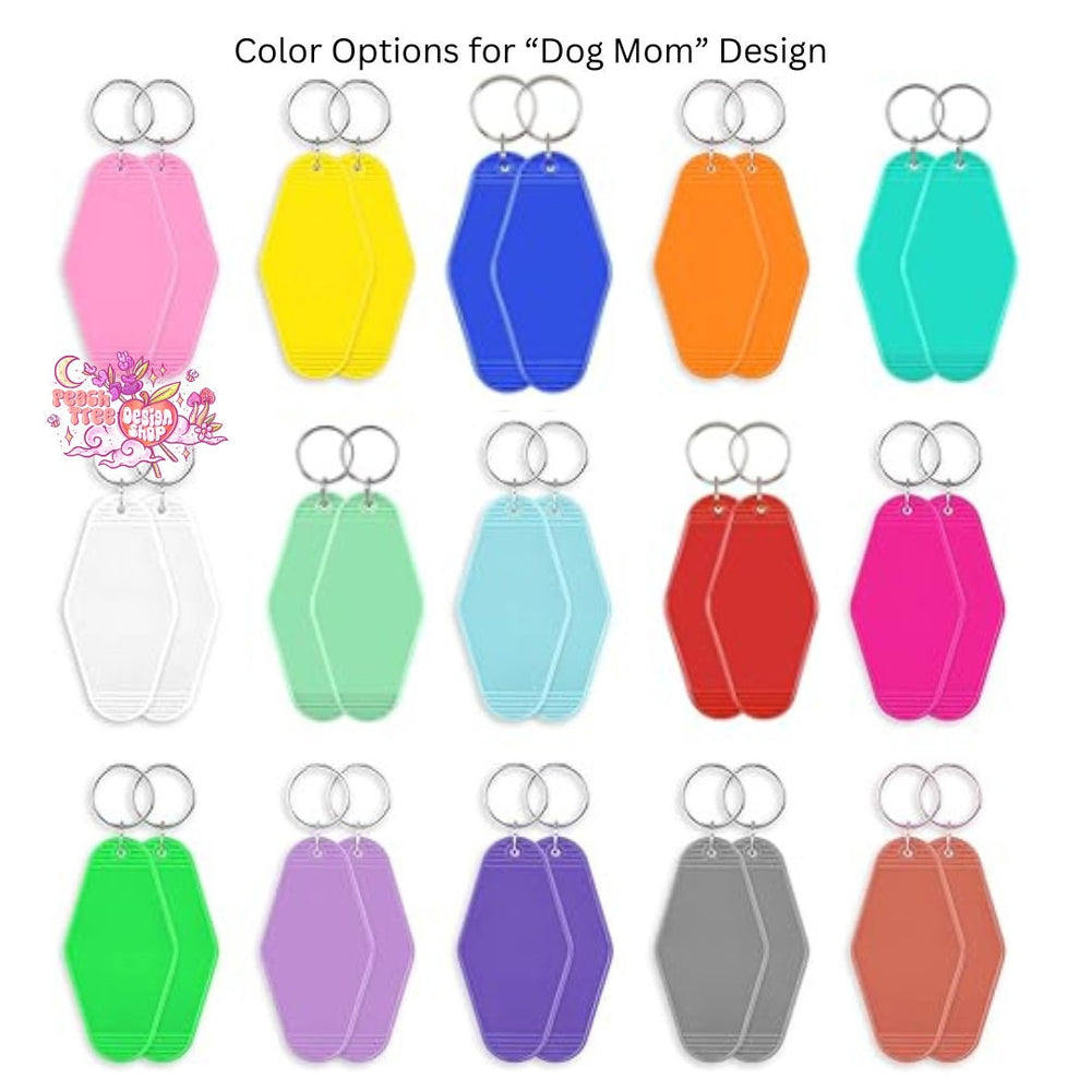 Dog Mom Keychain, Motel Keychain Funny, Cute Dog Gifts, Gifts for Friends, New Home Gift, Retro Keychain Women, Dog Lover Gift, Car Keychain
