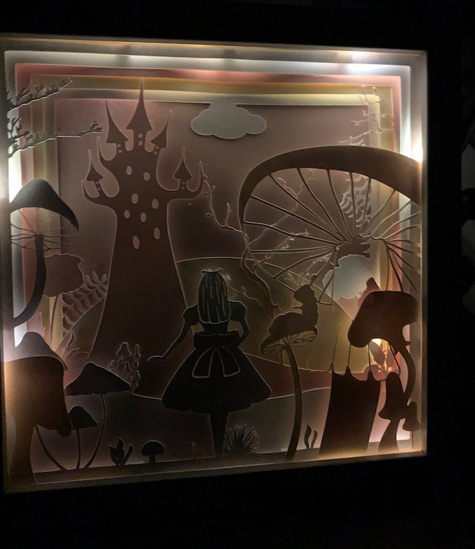 
            
                Load image into Gallery viewer, Lighted 3D Scene Shadow Box - Wonderland Inspired Magical Vibes
            
        
