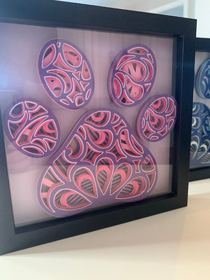 
            
                Load image into Gallery viewer, Custom 3D Paw Mandala Layered Art Shadowbox - All Colors Available
            
        
