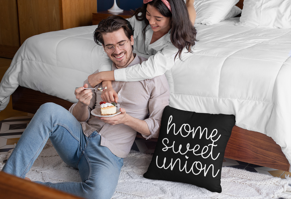 Home Sweet Union Black Throw Pillow