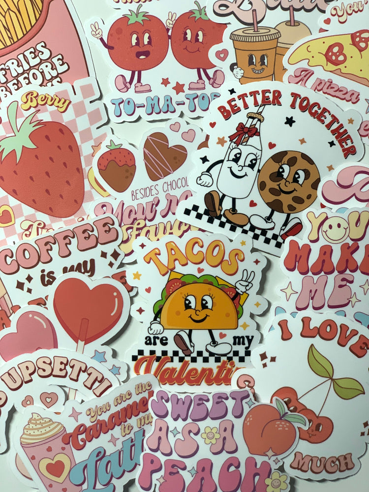 All Retro Valentine's Day Stickers - Individual Options