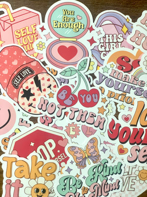 
            
                Load image into Gallery viewer, Self Love Retro Valentine&amp;#39;s Day Sticker Pack
            
        
