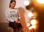 This is my Hallmark Christmas Movie Watching Shirt white sweatshirt with red and green accents. 